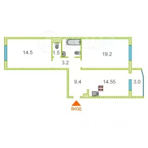 Продается 2-комн. квартира, 67 м²