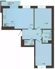 Продается 2-комн. квартира, 64,8 м²