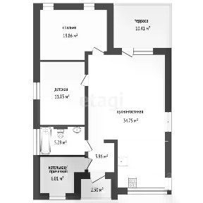 Продается 1-этажный дом, 89 м²
