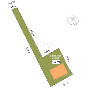 Продается участок, 6,62 сот.