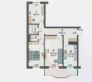 Продается 3-комн. квартира, 76,5 м²