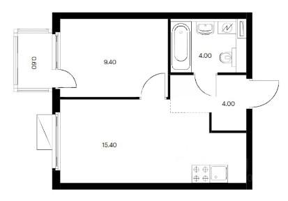 Сдается 1-комн. квартира, 33,5 м²