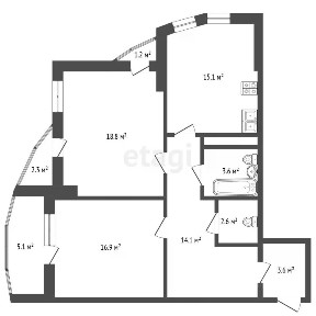 Продается 2-комн. квартира, 81,3 м²