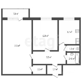 Продается 2-комн. квартира, 51,8 м²