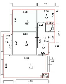 Продается 2-комн. квартира, 50,9 м²