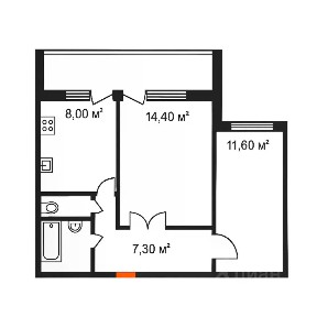 Продается 2-комн. квартира, 45,4 м²