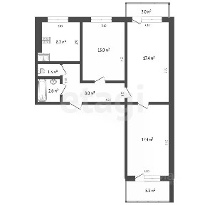 Продается 3-комн. квартира, 68 м²