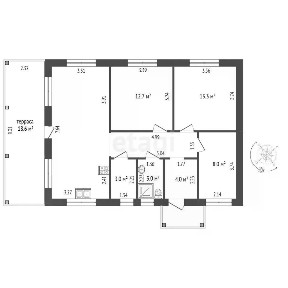 Продается 1-этажный дом, 102 м²
