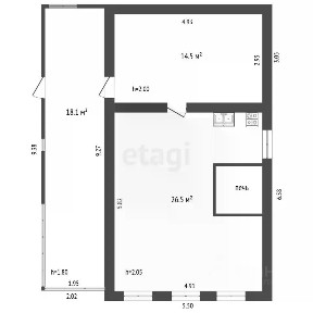 Продается 1-этажный дом, 60 м²