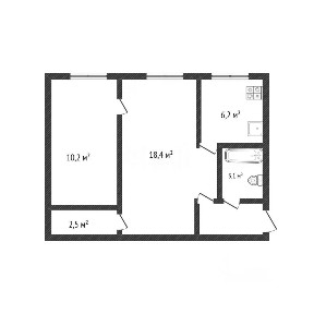 Продается 2-комн. квартира, 43,4 м²