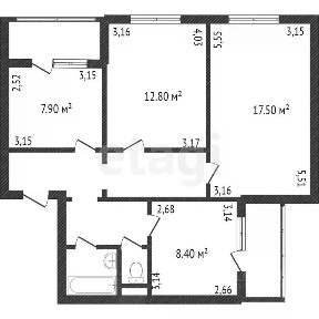 Продается 3-комн. квартира, 83,6 м²