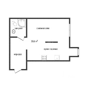 Продается студия, 30,5 м²