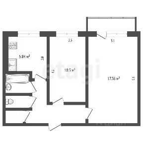 Продается 2-комн. квартира, 44 м²