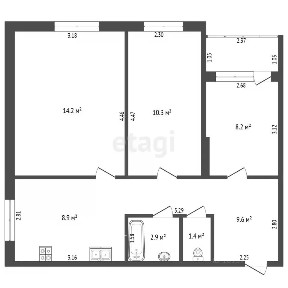 Продается 3-комн. квартира, 55,4 м²