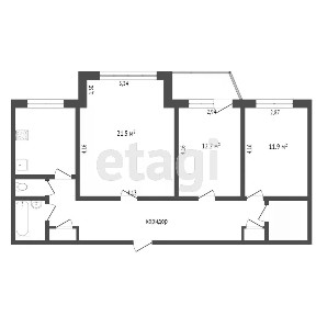 Продается 3-комн. квартира, 74,9 м²