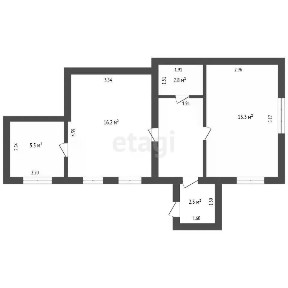 Продается 1-этажный дом, 82,7 м²