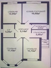 Продается 1-этажный дом, 98 м²