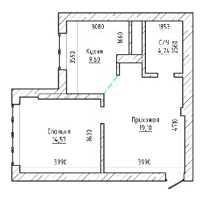 Продается 1-комн. квартира, 46 м²