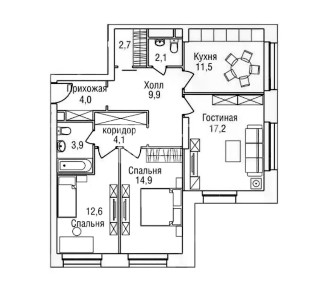 Продается 3-комн. квартира, 84,8 м²