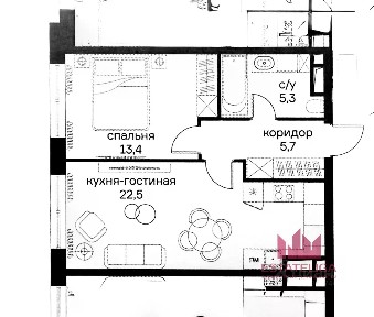 Продается 1-комн. квартира, 47 м²
