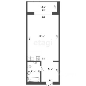 Продается студия, 16,2 м²