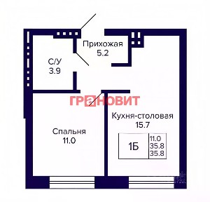 Продается 1-комн. квартира, 35,79 м²