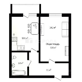 Продается 1-комн. квартира, 37 м²