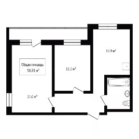 Продается 2-комн. квартира, 58,93 м²