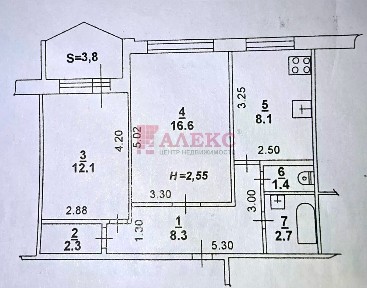 Продается 2-комн. квартира, 53,4 м²