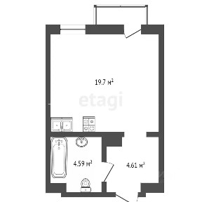Продается студия, 28,4 м²
