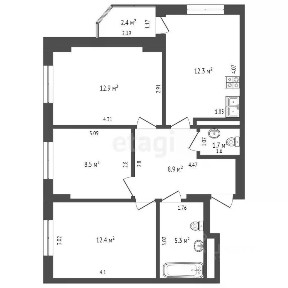Продается 3-комн. квартира, 65 м²