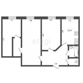 Продается 3-комн. квартира, 47,8 м²