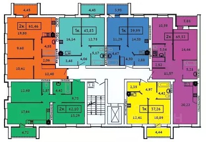 Продается 1-комн. квартира, 43,83 м²