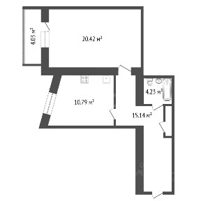 Продается 1-комн. квартира, 52,4 м²