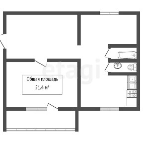Продается 2-комн. квартира, 51,4 м²