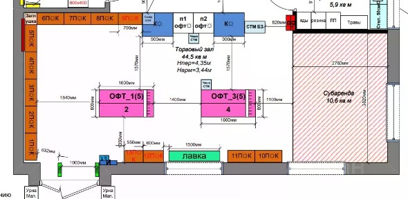 Сдается торговая площадь, 10,6 м²