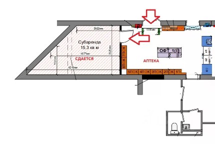 Сдается торговая площадь, 15,3 м²