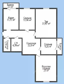 Продается 4-комн. квартира, 113 м²
