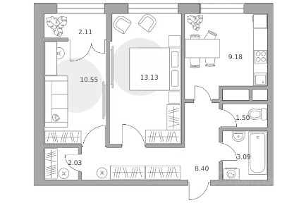 Продается 2-комн. квартира, 49,99 м²