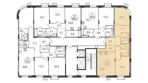 Продается 2-комн. квартира, 78,1 м²