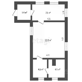 Продается 1-этажный дом, 45,9 м²