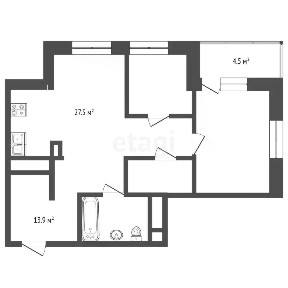 Продается 2-комн. квартира, 59,6 м²