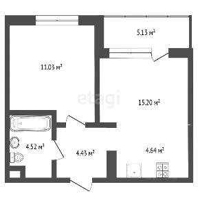 Продается 1-комн. квартира, 43 м²