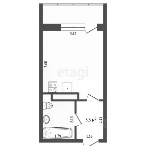 Продается студия, 20 м²
