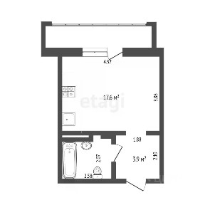 Продается студия, 26,3 м²