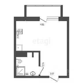 Продается студия, 23,3 м²