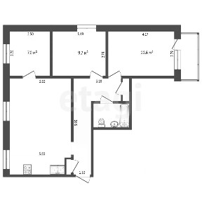 Продается 3-комн. квартира, 65,6 м²