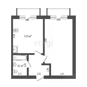 Продается 1-комн. квартира, 41 м²