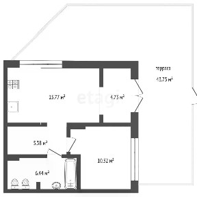 Продается 1-комн. квартира, 42,6 м²