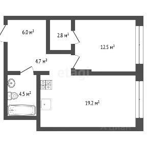 Продается 1-комн. квартира, 48,6 м²